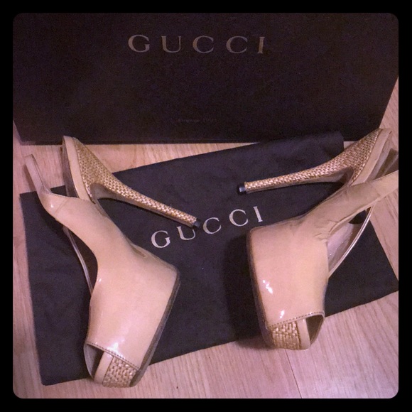 gucci nude heels